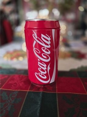 Coca Cola Red and White Can-Shaped Storage Jar